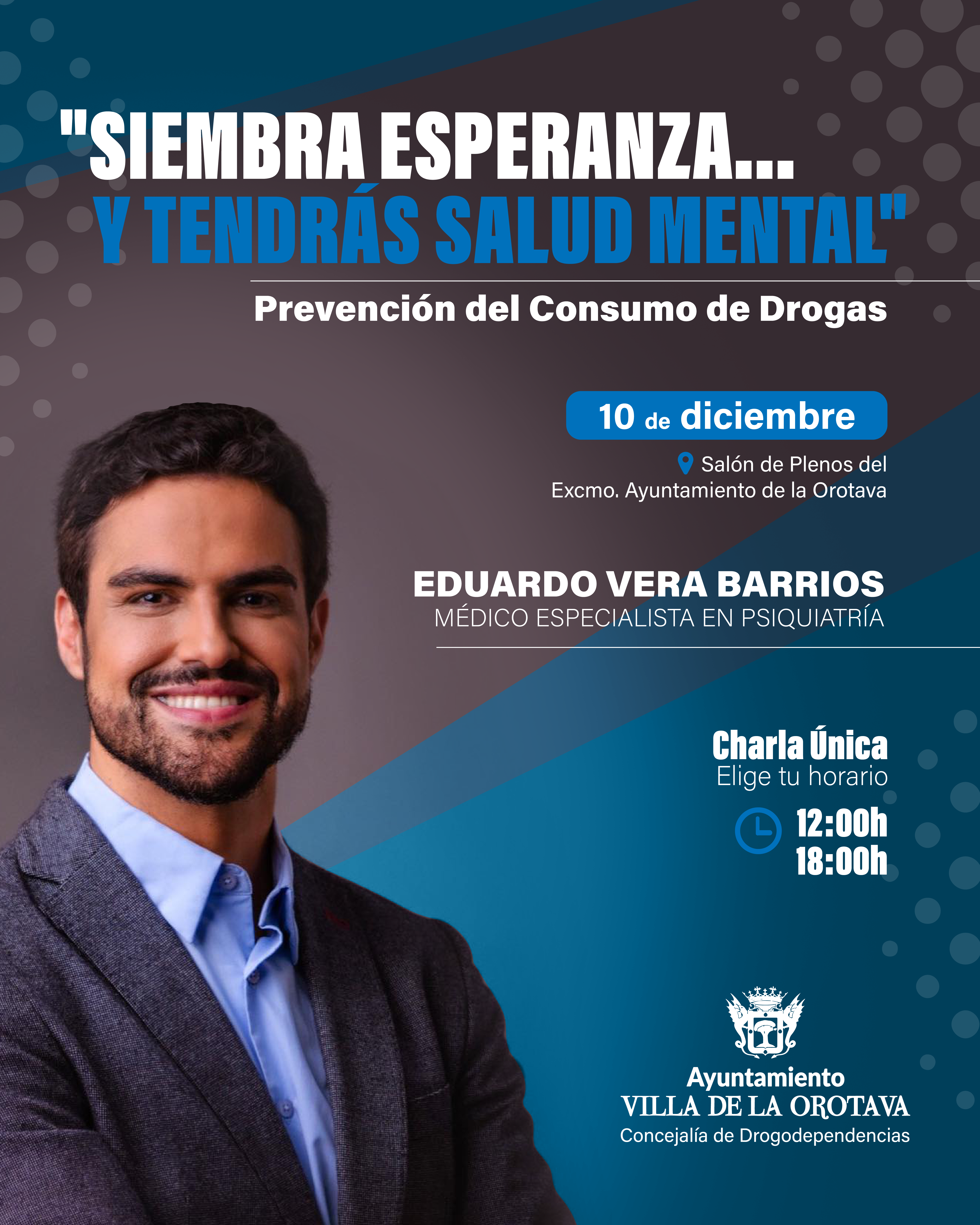Charla: &quot;Siembra esperanza… y tendrás salud mental. Prevención del consumo de drogas”