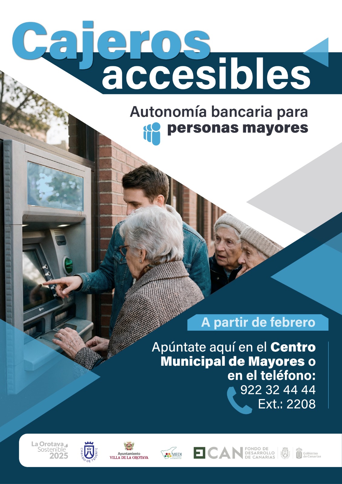 El Ayuntamiento de La Orotava pone en marcha el programa “Cajeros Accesibles” para fomentar la autonomía bancaria de las personas mayores