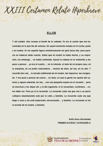 (3) Primer accésit Categoría A - Sofía Sosa Hernández (Ellos)