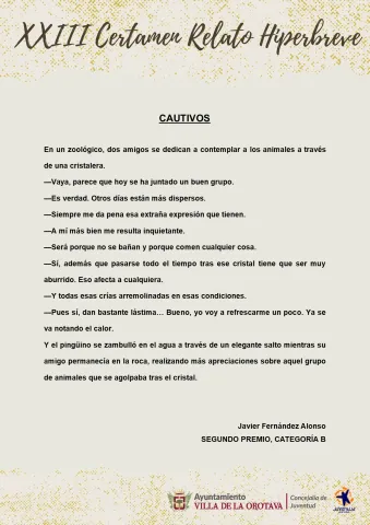 (6) Segundo Premio Categoría B - Javier Fernández Alonso (Cautivos)